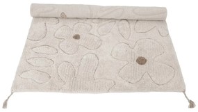 Кремав ръчно изработен памучен детски килим подходящ за пране 120x180 cm Gentle Flora – Nattiot