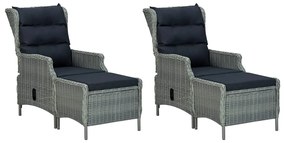 3067845 vidaXL Градински трапезен комплект, 7 части, светлосив
