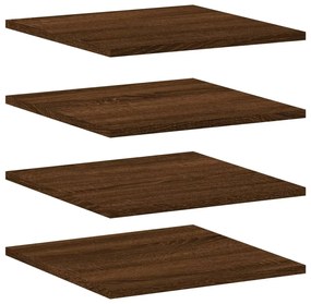 838217 vidaXL Стенни рафтове 4 бр кафяв дъб 40x40x1,5 см инженерно дърво