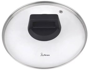 Тенджера Luigi Ferrero Rosso FR-2411, 24x11.5 см, 4.1 л, Незалепващо покритие, Стъклен капак с отвор за пара, Индукция, Черен