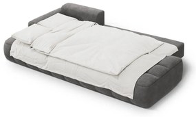 Сив кадифен сгъваем/с място за съхранение ъглов диван (ляв ъгъл) Linz – Cosmopolitan Design