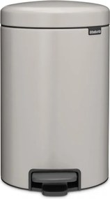 Кош за боклук с педал Brabantia NewIcon 1010440, 12 л, Плавно затваряне, Противоплъзгаща основа, Светлосив