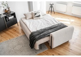 Бежов сгъваем/с място за съхранение диван от прежда с примки от букле 244 cm Arcadova – ELTAP