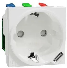 SE Контакт шуко с детска защита авт. и USB тип C 2 мод. цвят Бял Unica  - NU301718