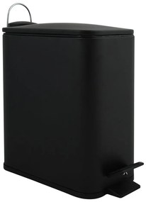 Матово черно стоманено кошче за боклук с педал 5 l Erik – Spirella