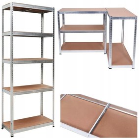 Стабилен метален стелаж за съхранение с 5 рафта 180 x 90 x 40 cm