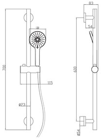 Матово-черен месингов душ комплект с ръчен душ и подвижен държач 70 cm – Sapho
