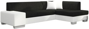 Ъгъл диван Firminio-Right-White - Black