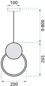 Пендел LED APP852-CP BLACK