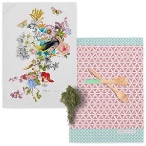 Комплект от 2 памучни кухненски кърпи , 70 x 50 cm Floral Branch - Happy Friday Basic