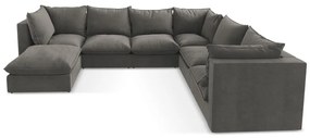 Тъмносив ъглов диван (десен ъгъл/U форма) Manao – Makamii