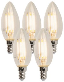 Комплект от 5 E14 димируеми LED свещи B35 5W 380lm 2700K