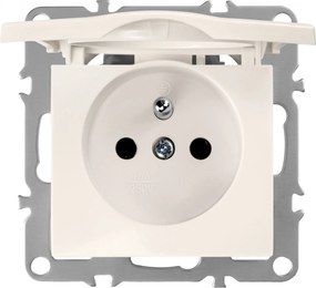 Единичен контакт със заземяване и капаче OSTE JNH005-G Beige