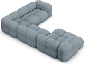 Светлосин ъглов диван (десен ъгъл/U форма) Loretto – Cosmopolitan Design