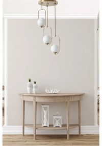 Бяло и златисто висящо осветително тяло със стъклен абажур ø 30 cm Ahu – Opviq lights