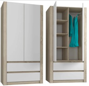 Модерен гардероб с две врати MODERN B20 180 x 90 x 55 cm - различни цветови варианти Бял