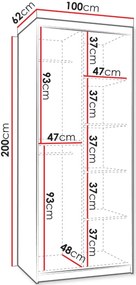 Гардероб Wika 100 плъзгащ-Черно