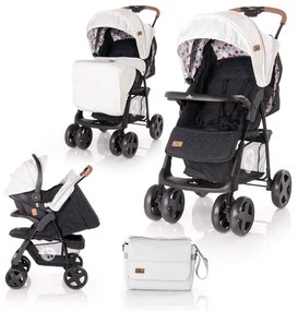 Детска комбинирана количка INES SET LORELLI - Grey&Black CROSS