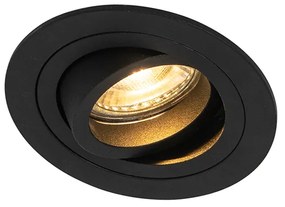 Комплект от 6 модерни вградени спота черни - Rondoo