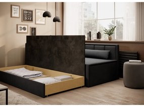 Тъмносив шенилов сгъваем/с място за съхранение диван 214 cm Fulgeo – ELTAP