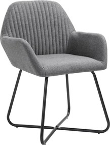 277097 vidaXL Трапезни столове, 6 бр, тъмносиви, текстил