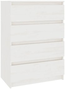808104 vidaXL Страничен шкаф, бял, 60x36x84 см, борово дърво масив