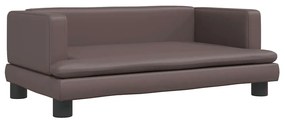 3196314 vidaXL Детски диван кафяв 80x45x30 см изкуствена кожа