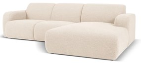 Бежов ъглов диван от плат букле (десен ъгъл) Molino - Micadoni Home