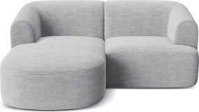 Светлосив ъглов диван от рипсено кадифе (ляв ъгъл) Campi – Cosmopolitan Design