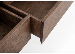 Кафява маса за телевизор от масивен дъб 220x45x45 cm Fawn – Gazzda