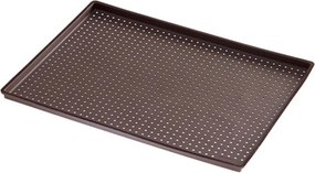 Тава за печене на пица Lekue 1009040, 40x30x1.2 см, Перфорирана, Платинен силикон, От -60 до +220C, Кафяв