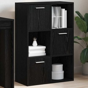 801135 vidaXL Шкаф за съхранение, черен, 60x29,5x90 см, инженерно дърво