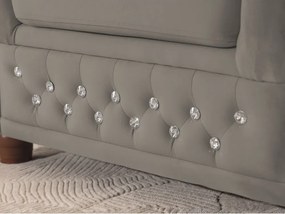 Сив кадифен разтегателен ъглов диван (десен ъгъл L форма) York Blik – Ropez