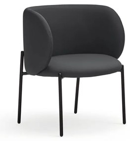 Черен фотьойл от изкуствена кожа Mogi - Teulat