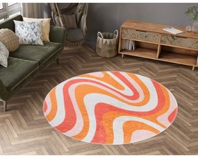 Оранжев кръгъл килим подходящ за пране ø 100 cm Colors of Joy – Vitaus