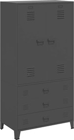 339615 vidaXL Индустриален гардероб, антрацит, 90x50x180 см, метал