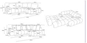 Тъмносин шенилов сгъваем/с място за съхранение ъглов диван (десен ъгъл/L форма) Everest – Bobochic Paris