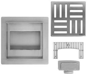 Линеен отводнител REA CROSS 150x150 Nickel Brush