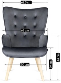 Удобен релаксиращ фотьойл с подложка за крака LOZANO - сив