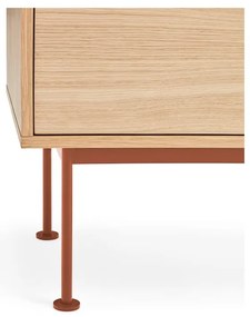 Телевизионен скрин в тухленочервено с дъбов фурнир Yoko - Teulat