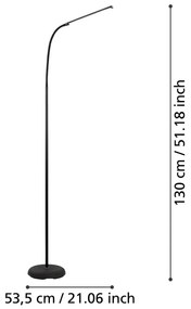 Черна LED подова лампа (височина 130 cm) LAROA – EGLO