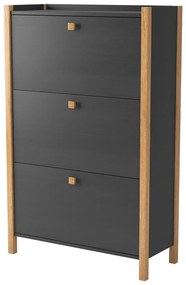 Тъмносив шкаф за обувки с три чекмеджета Bode - Woodman