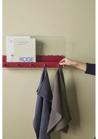 Червена метална стенна закачалка с рафт Shack - Hübsch