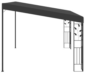 Шатра за стенен монтаж, 4x3x2,5 м, антрацит