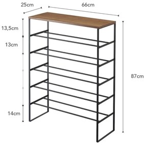 Черна метална стойка за обувки Tower – YAMAZAKI