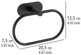 Матово черен самозалепващ комплект аксесоари за баня от неръждаема стомана Orea – Wenko