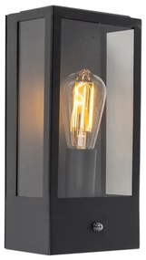 Външна стенна лампа черна с датчик за здрач - Rotterdam