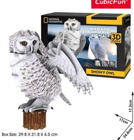 Cubic Fun - Пъзел 3D National Geographic Полярна Сова 62ч. DS1079h