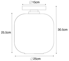 Дизайнерски таванна лампа месинг и кехлибарено стъкло - Zuzanna