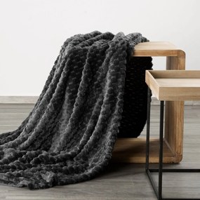Плътно одеяло в тъмно сив цвят с модерен десен Ширина: 150 см | Дължина: 200 см